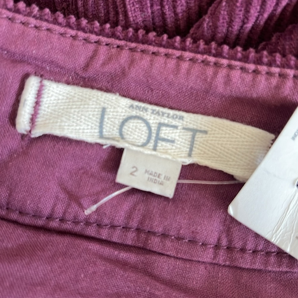 Ann Taylor Loft Purple Corduroy Back Zipper Retro Y2K Casual Feminine Mini Skirt - Picture 10 of 11